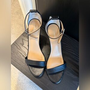 Black open toed heels